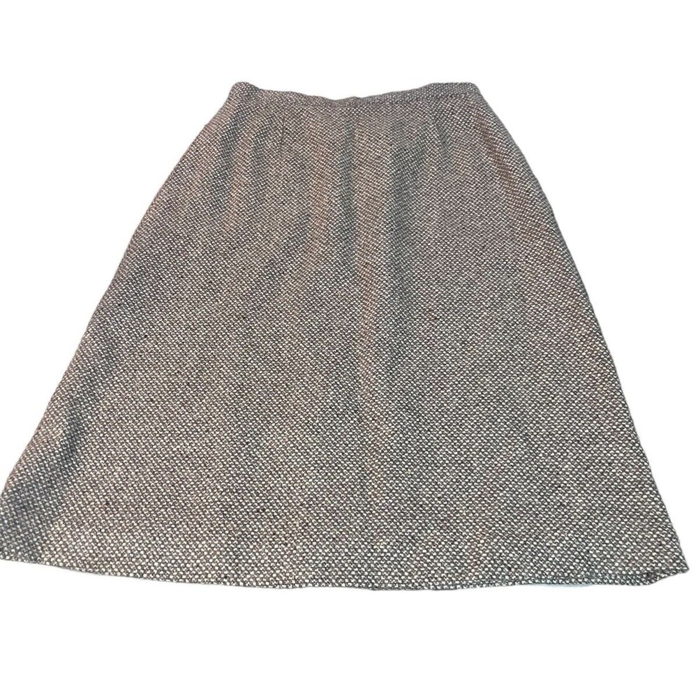 Vintage Diane Von Furstenberg Wool Blend Women’s Skirt Brown Houndstooth Sz 14